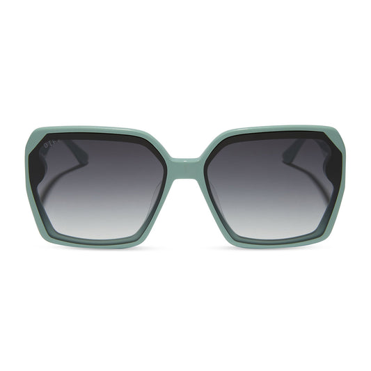 PRESLEY - STEEL TEAL + GREY GRADIENT SUNGLASSES