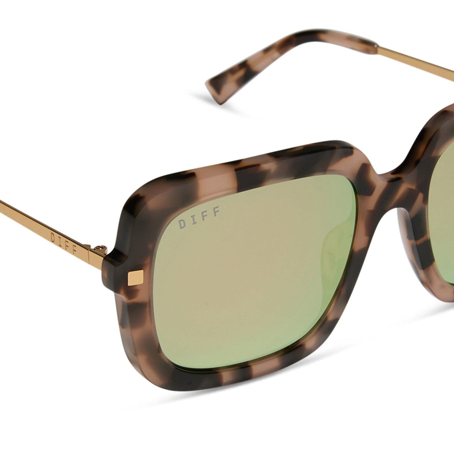 SANDRA - HIMALAYAN TORTOISE + TAUPE MIRROR SUNGLASSES
