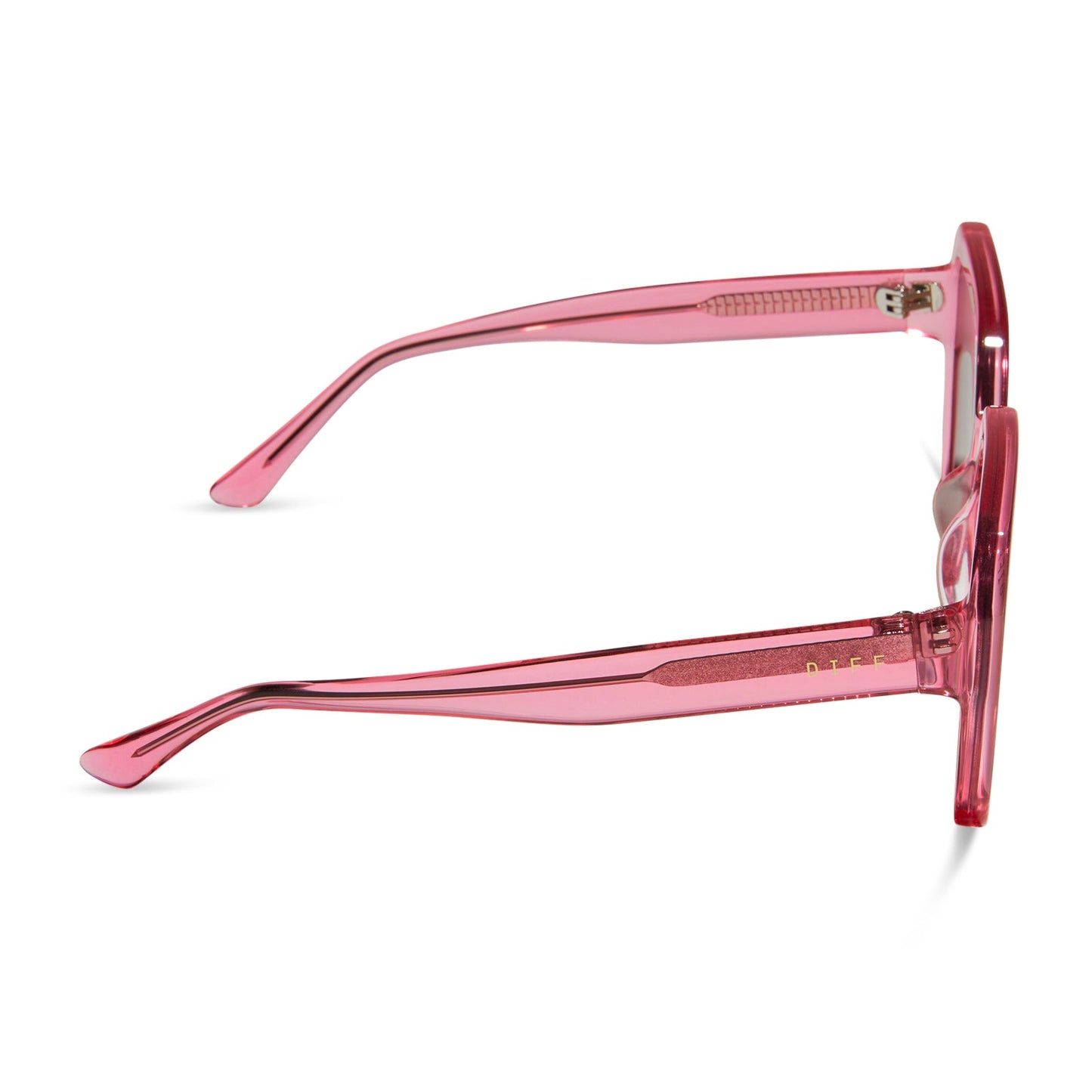 SLOANE - CANDY PINK CRYSTAL + BROWN SUNGLASSES
