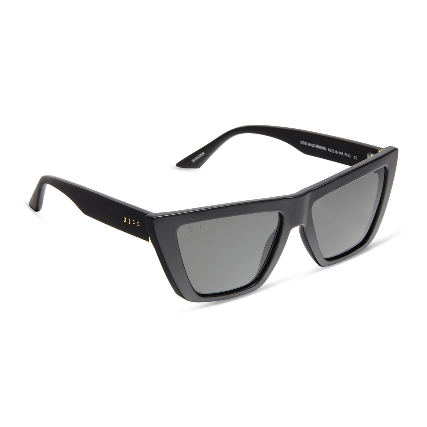WINONA - MATTE BLACK + GREY SUNGLASSES