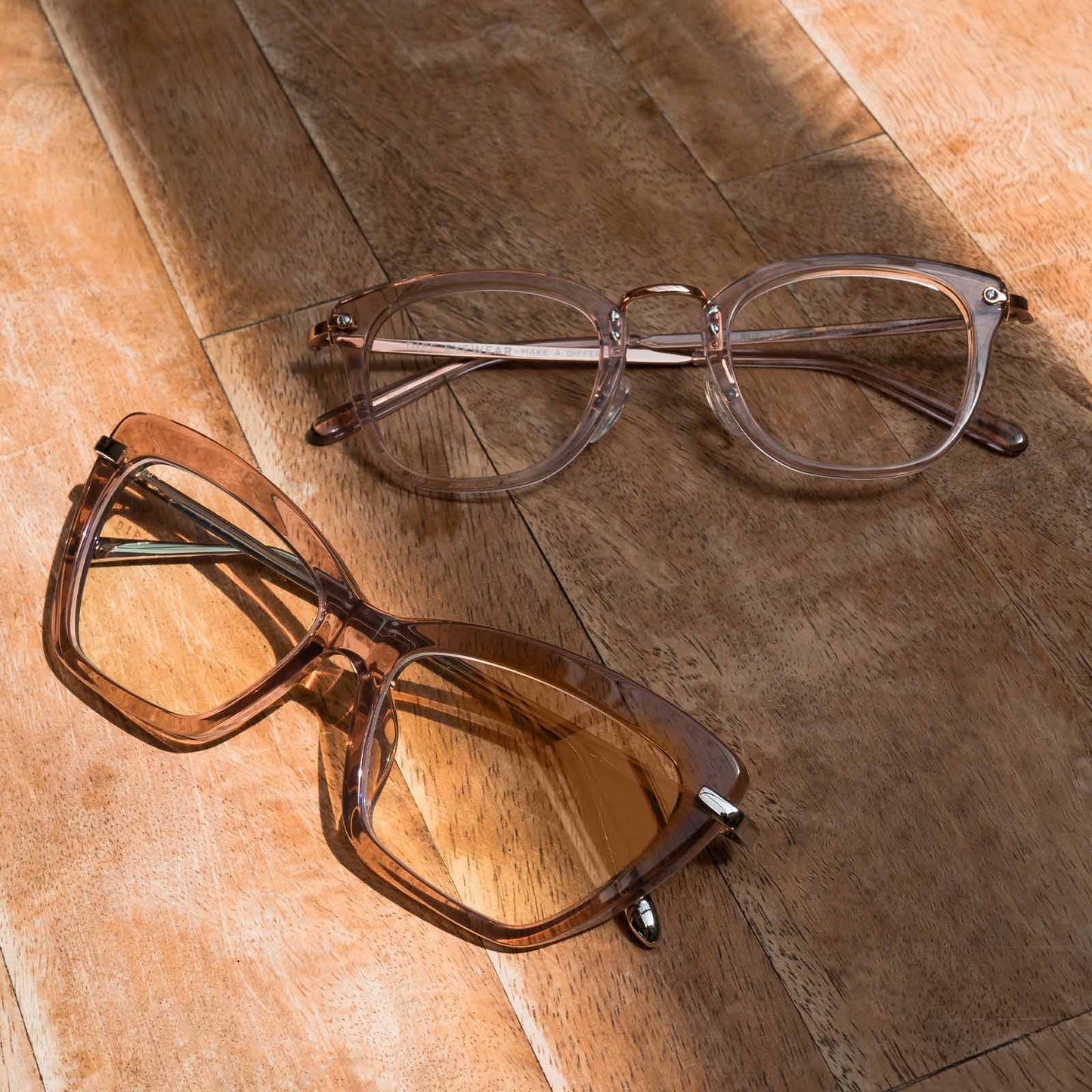 RUE - LIGHT PINK CRYSTAL + BLUE LIGHT TECHNOLOGY GLASSES