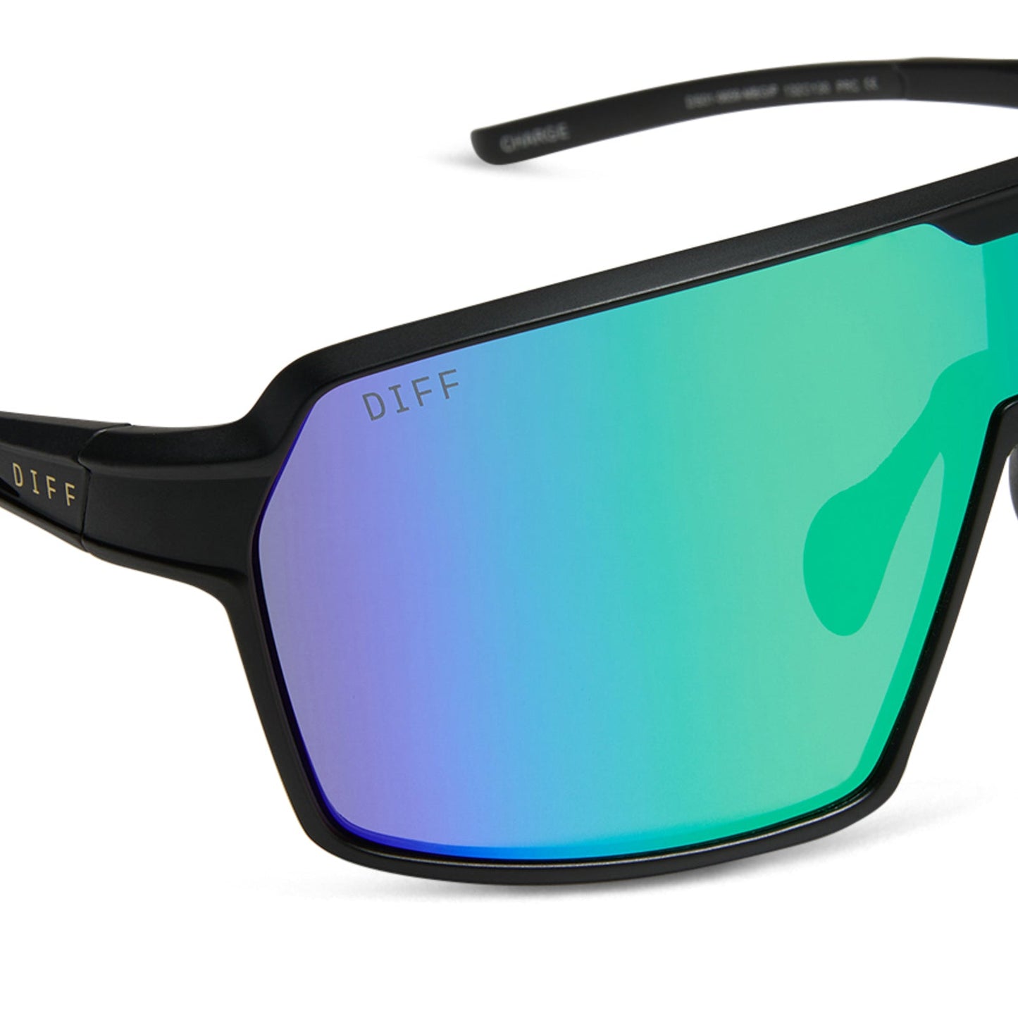 CHARGE - MATTE BLACK + GREEN MIRROR + POLARIZED SUNGLASSES