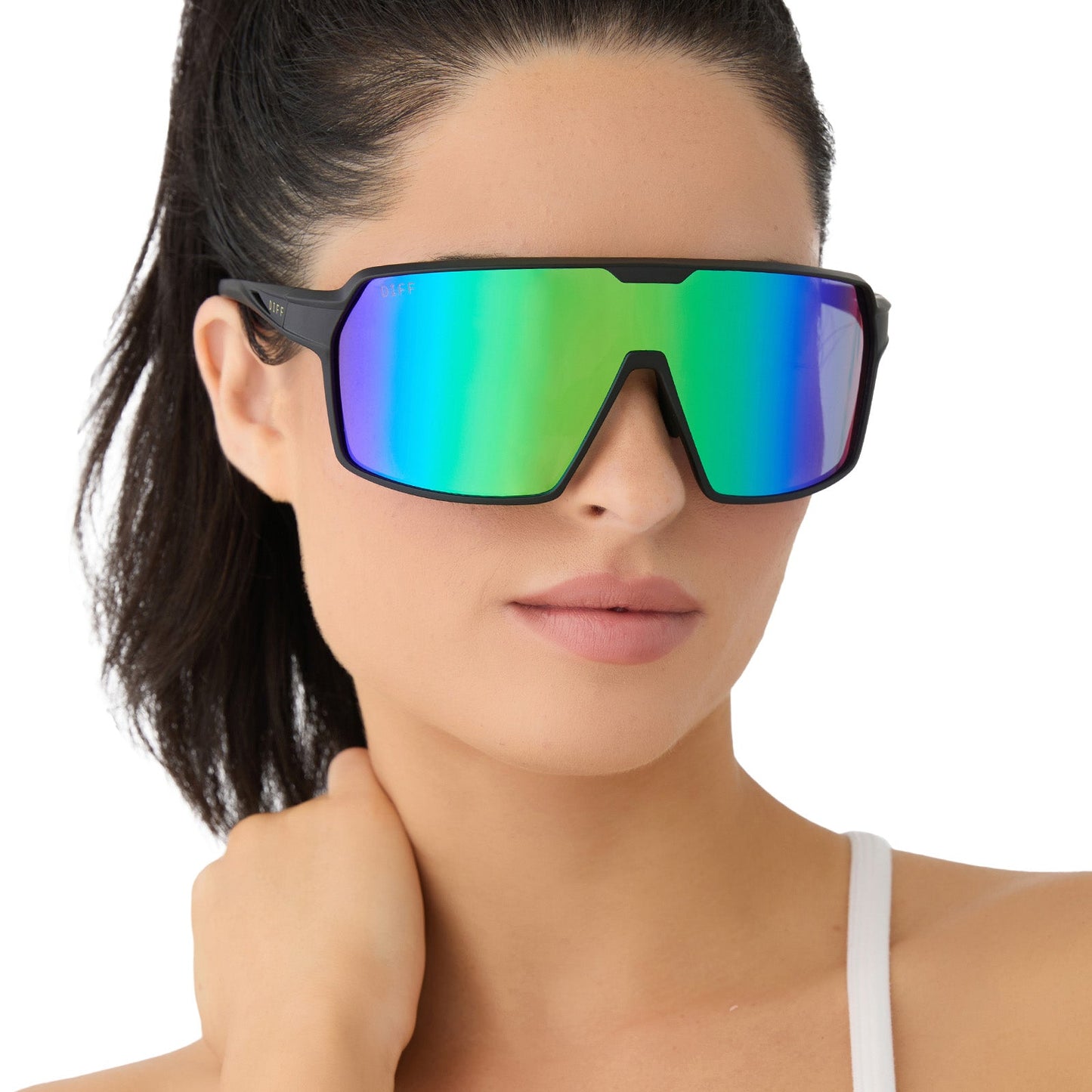 CHARGE - MATTE BLACK + GREEN MIRROR + POLARIZED SUNGLASSES