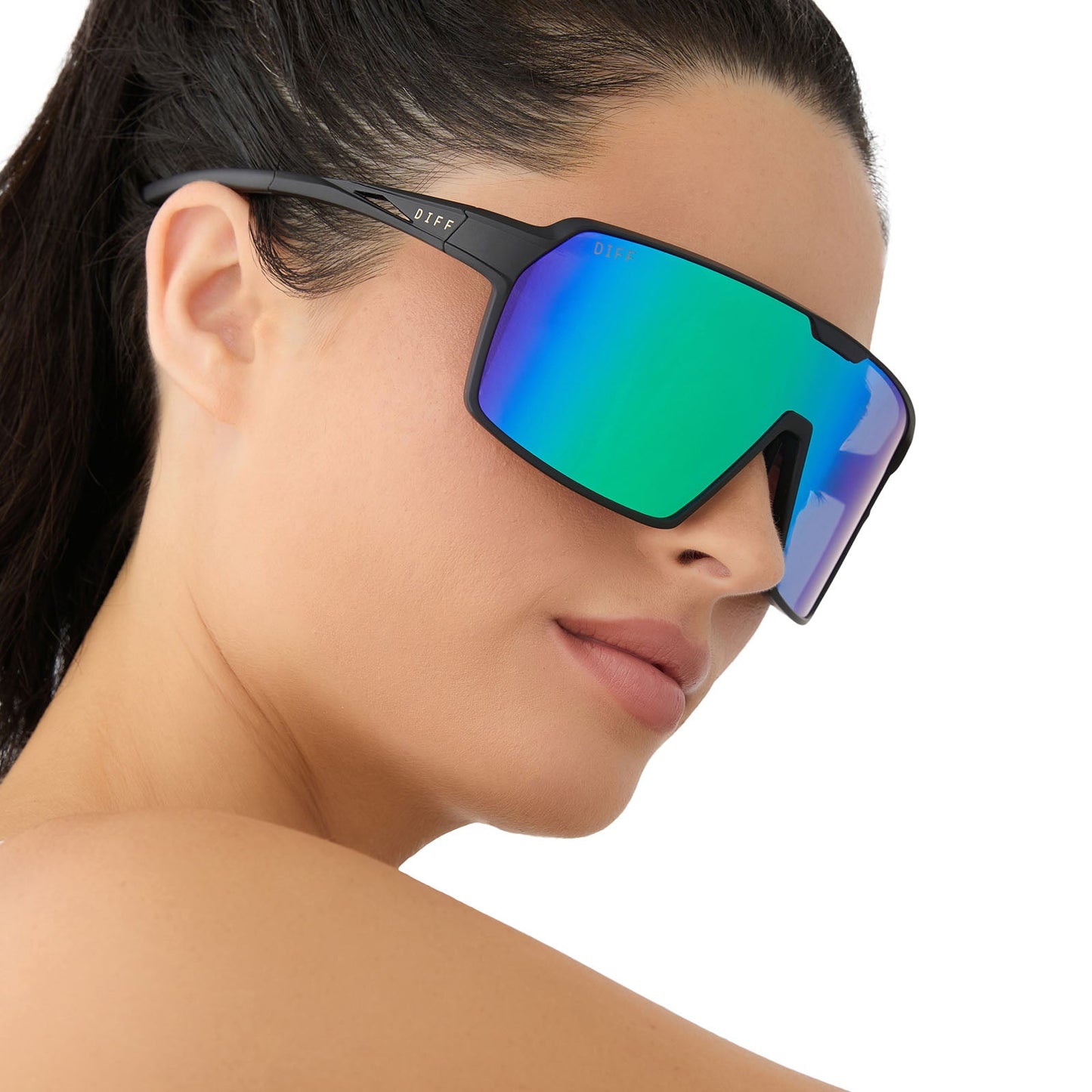CHARGE - MATTE BLACK + GREEN MIRROR + POLARIZED SUNGLASSES