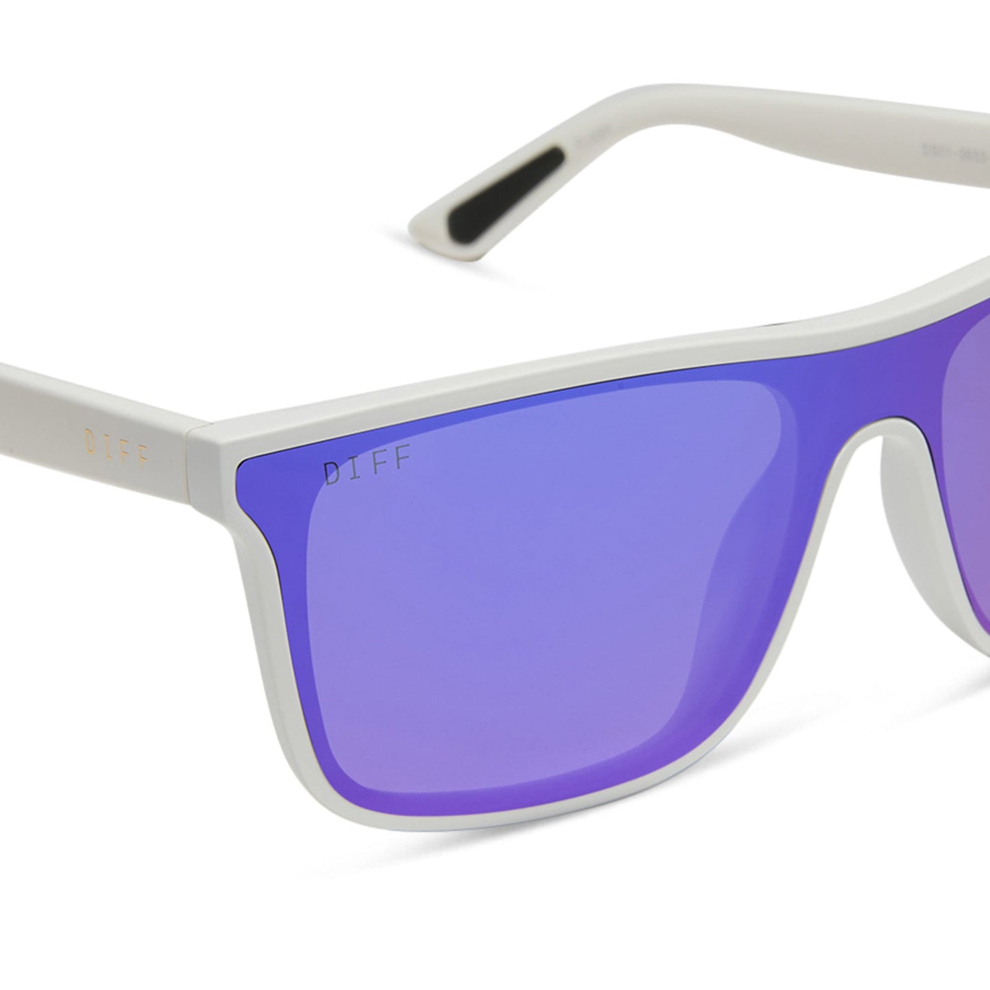 FLASH - MATTE WHITE + PURPLE MIRROR + POLARIZED SUNGLASSES