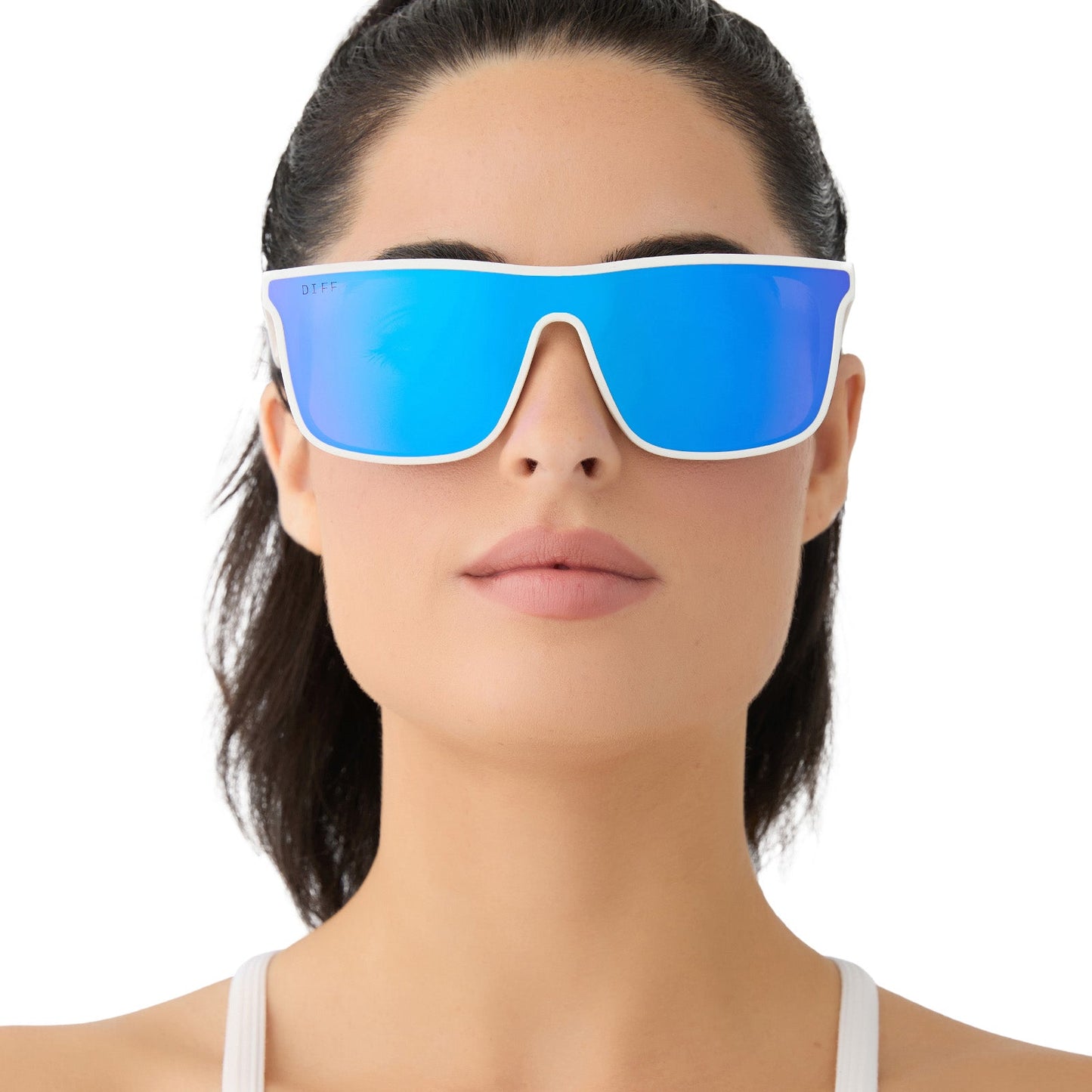 FLASH - MATTE WHITE + PURPLE MIRROR + POLARIZED SUNGLASSES