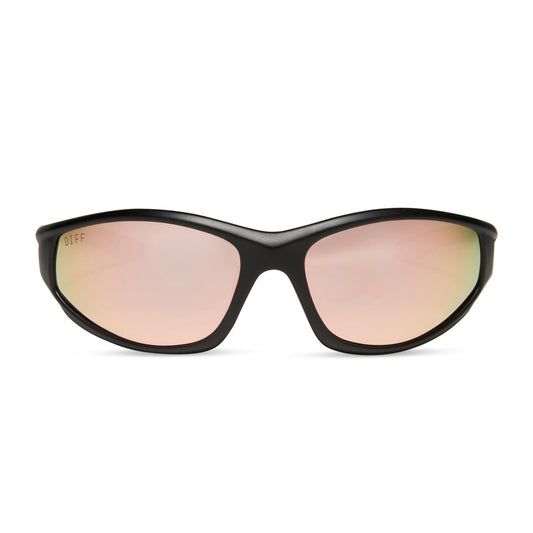 LIGHTNING - MATTE BLACK + PEACH MIRROR + POLARIZED SUNGLASSES