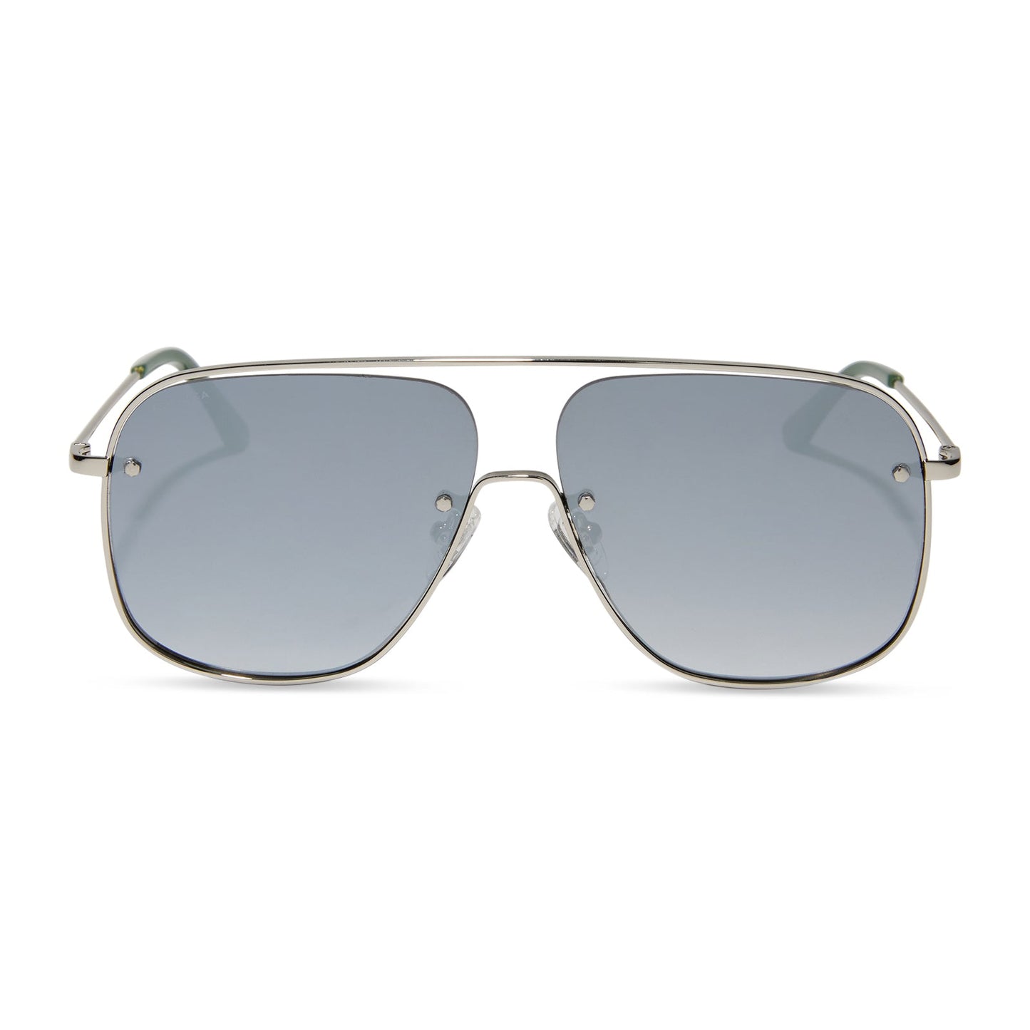 CYNTHIA - SILVER W ALPINE TEMPLE TIPS + GREY GRADIENT WITH SILVER FLASH + POLARIZED SUNGLASSES