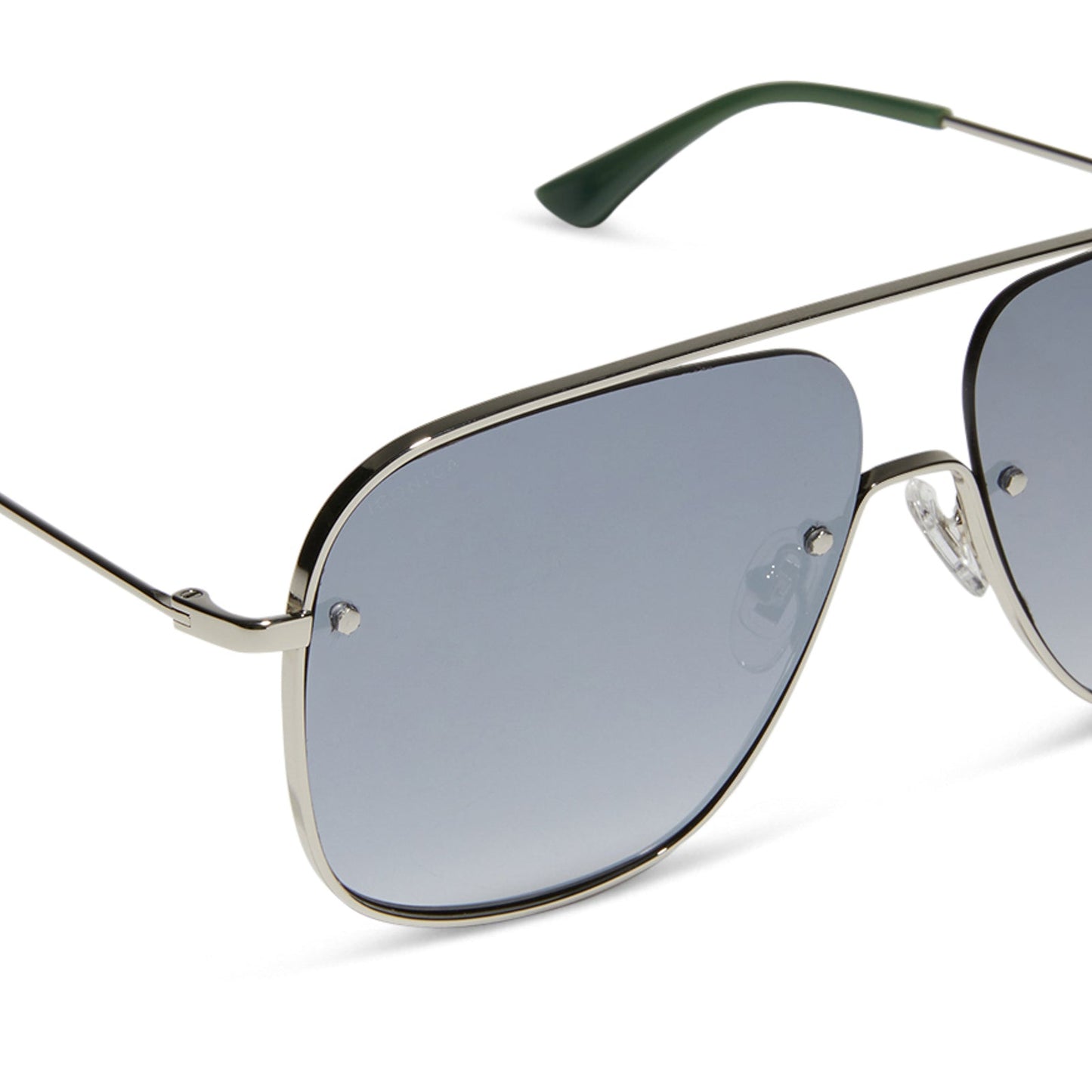 CYNTHIA - SILVER W ALPINE TEMPLE TIPS + GREY GRADIENT WITH SILVER FLASH + POLARIZED SUNGLASSES