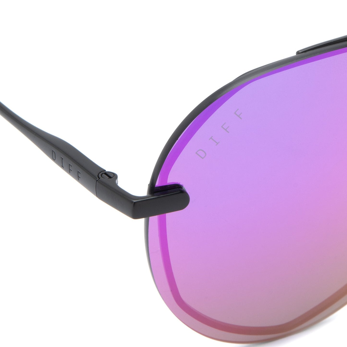 LENOX - MATTE BLACK + PURPLE MIRROR SUNGLASSES