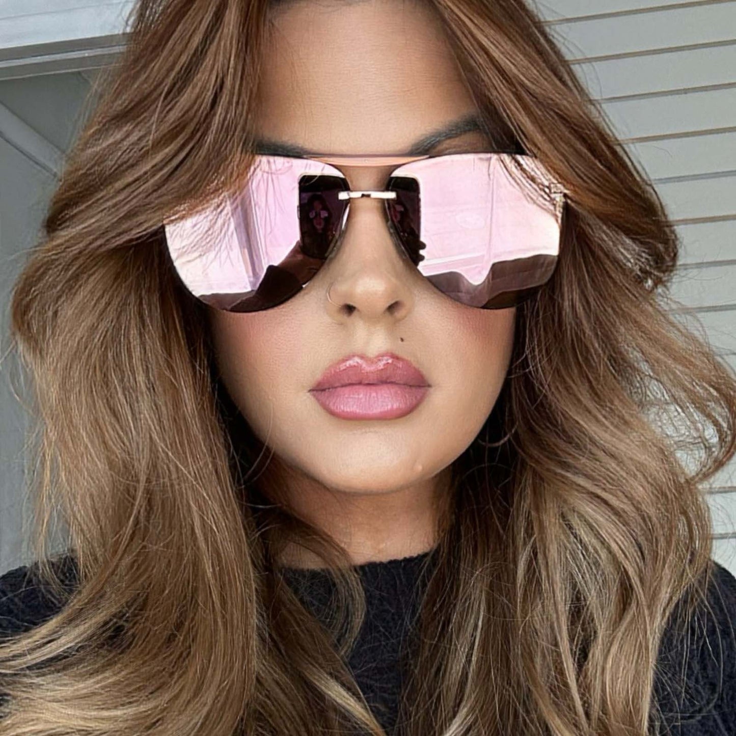 TAHOE - ROSE GOLD + CHERRY BLOSSOM MIRROR SUNGLASSES