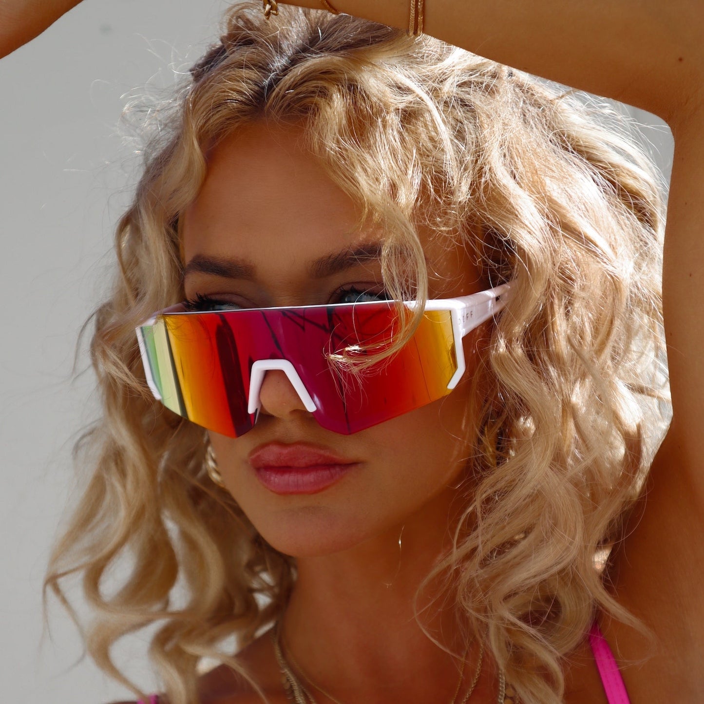 HEAT - NEON YELLOW + PINK RUSH MIRROR + POLARIZED SUNGLASSES