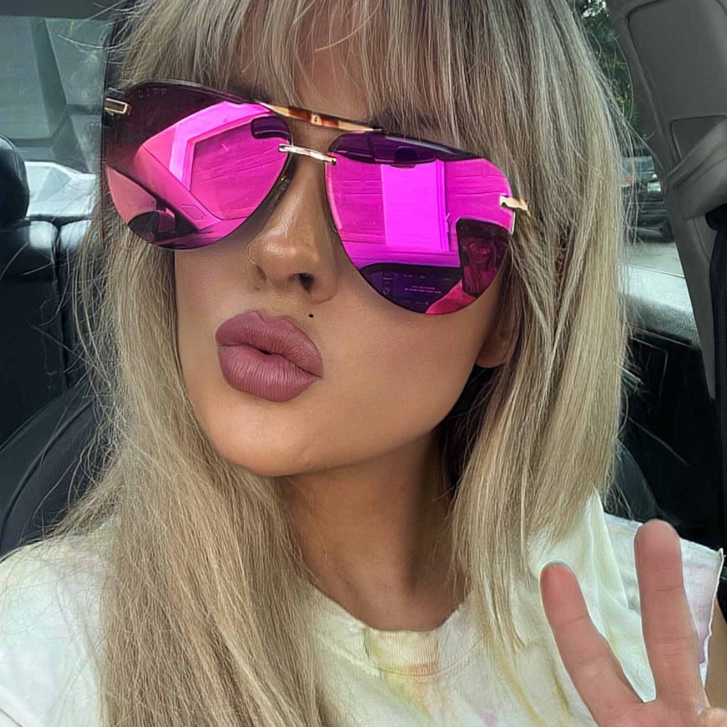 TAHOE - GOLD + PINK MIRROR SUNGLASSES