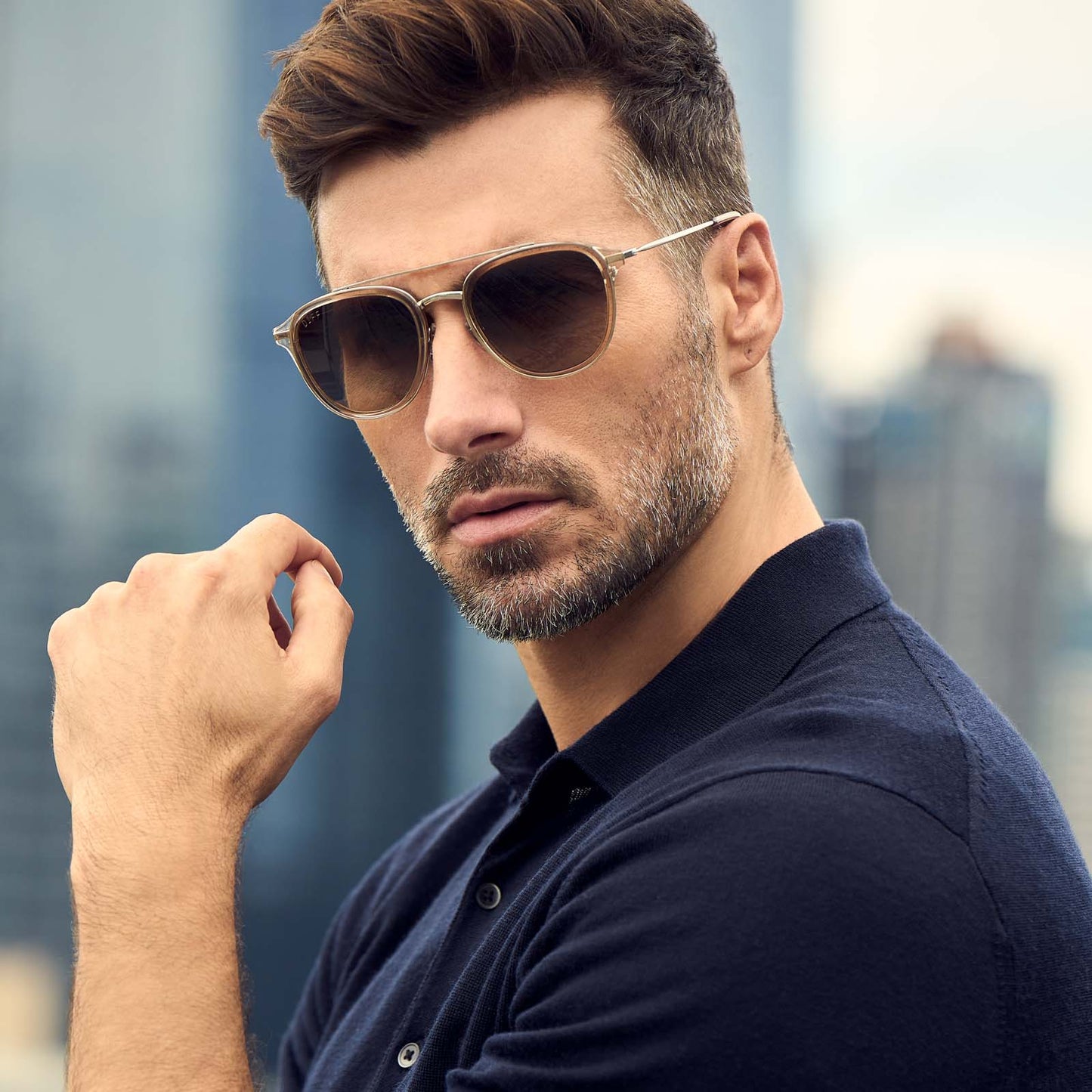 CAMDEN - VINTAGE CRYSTAL + BROWN GRADIENT POLARIZED SUNGLASSES