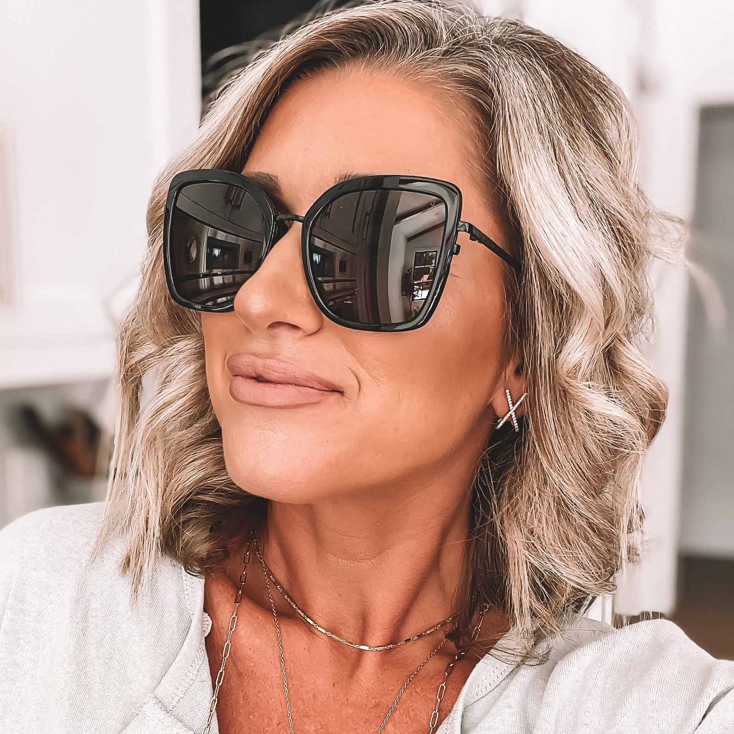 CLARISSE - BLACK + GREY SUNGLASSES