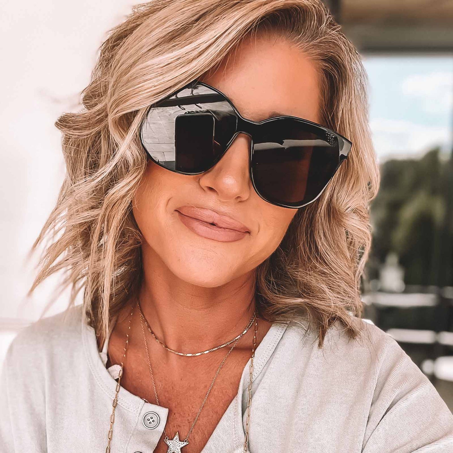 GIA - BLACK + GREY SUNGLASSES