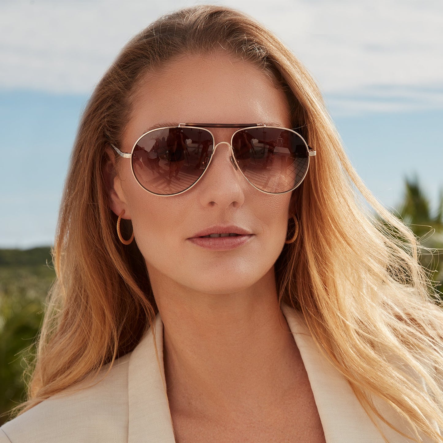 PATRICIA NASH - GLORIA + BRUSHED GOLD + BROWN GRADIENT SUNGLASSES