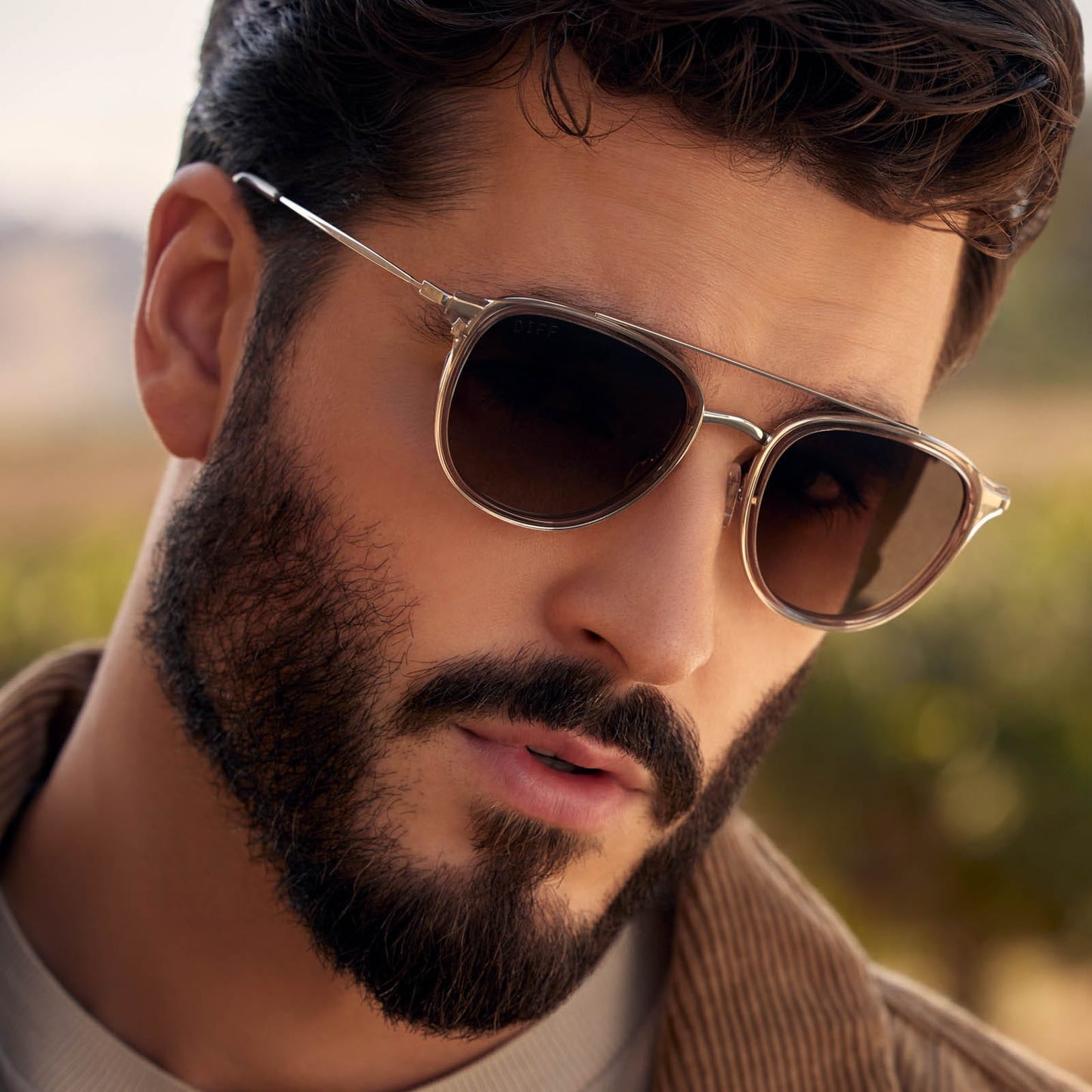 CAMDEN - VINTAGE CRYSTAL + BROWN GRADIENT POLARIZED SUNGLASSES