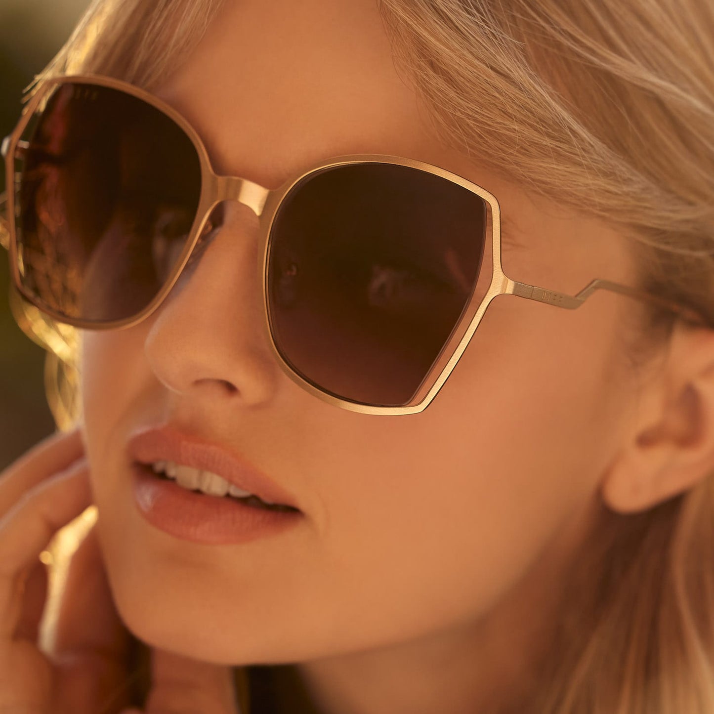 DONNA III - BRUSHED GOLD + TAUPE ROSE GRADIENT SUNGLASSES