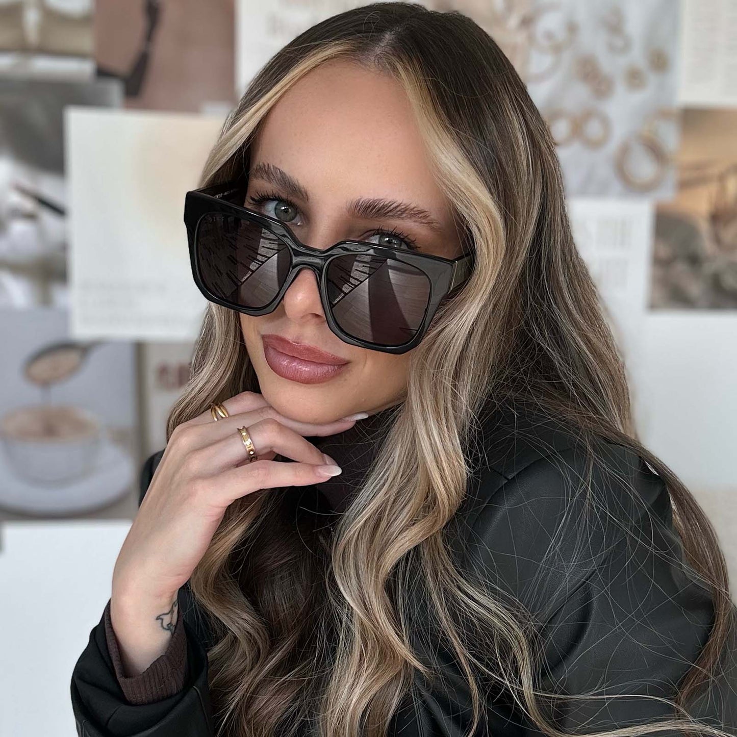 ARIANA II - BLACK + GREY SUNGLASSES