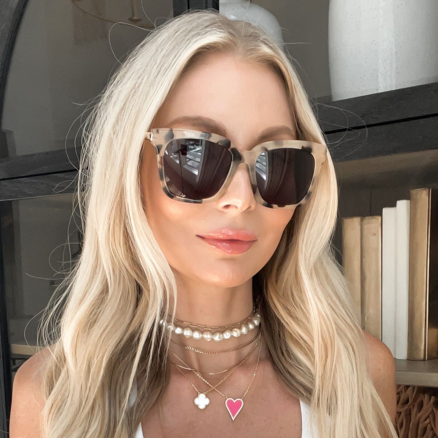 BELLA - CREAM TORTOISE + GREY SUNGLASSES