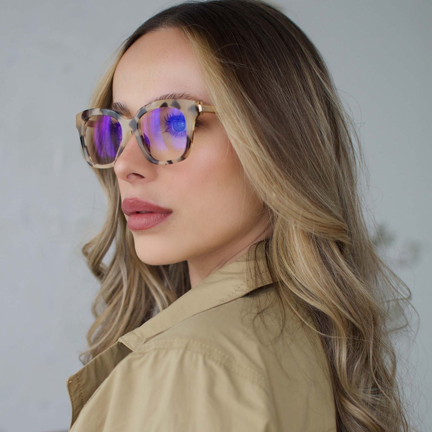 BELLA XS - CREAM TORTOISE + BLUE LIGHT GLASSES