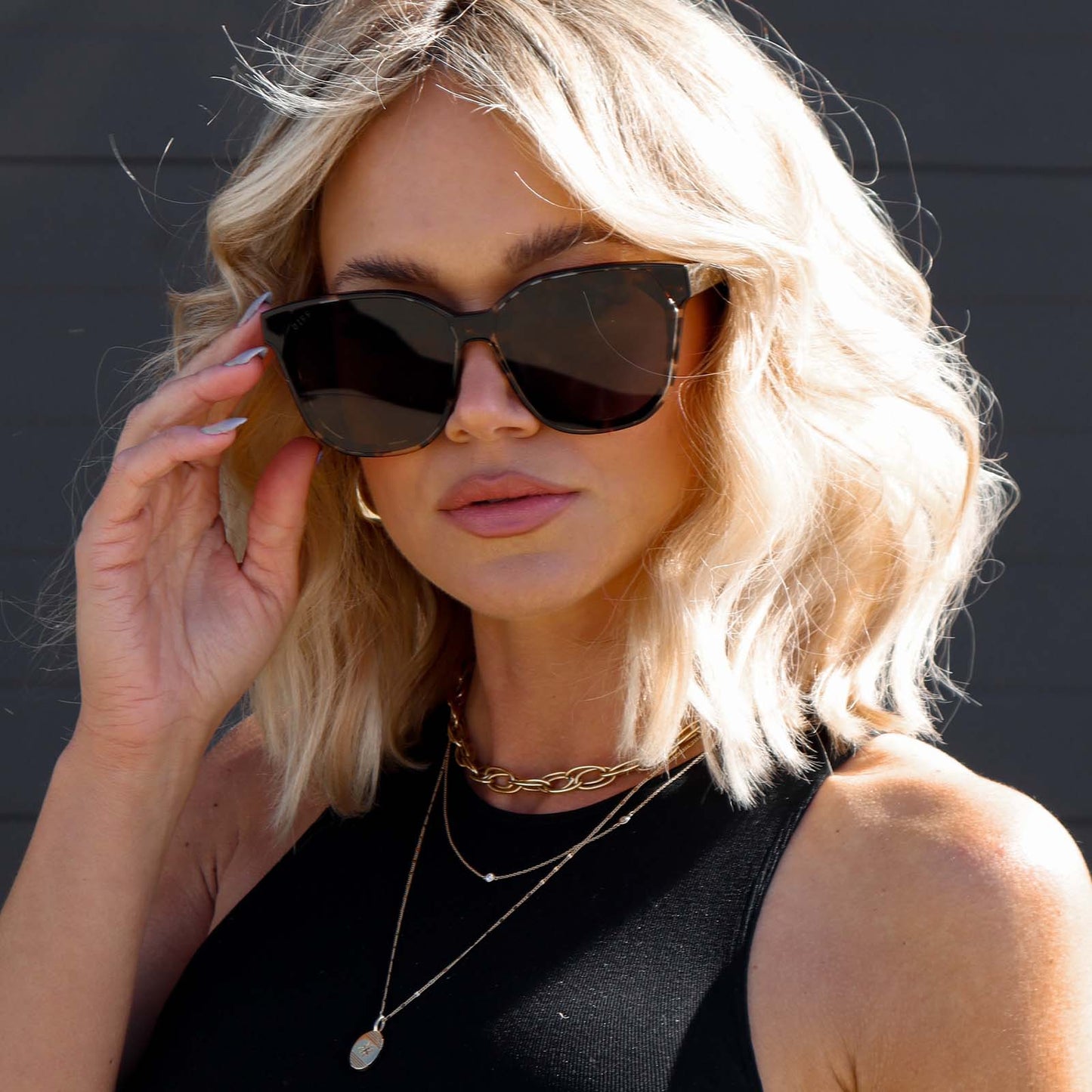 GIA - ESPRESSO TORTOISE + GREY SUNGLASSES