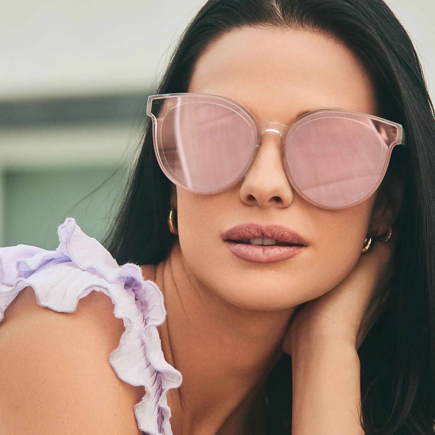 GEMMA - OPALESCENT PINK + CHERRY BLOSSOM MIRROR SUNGLASSES