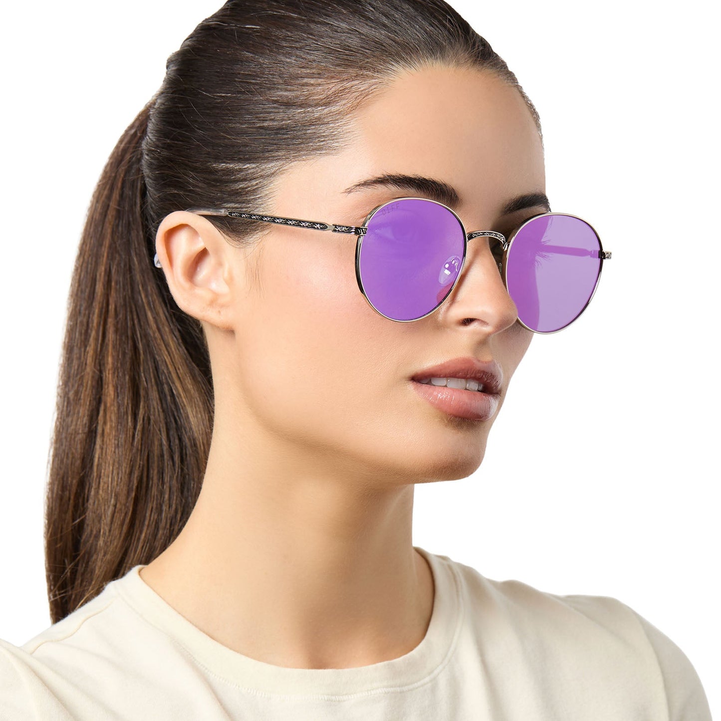 MACE WINDU™ - SPACE OXIDIZED STEEL + LIGHTSABER™️ PURPLE SUNGLASSES