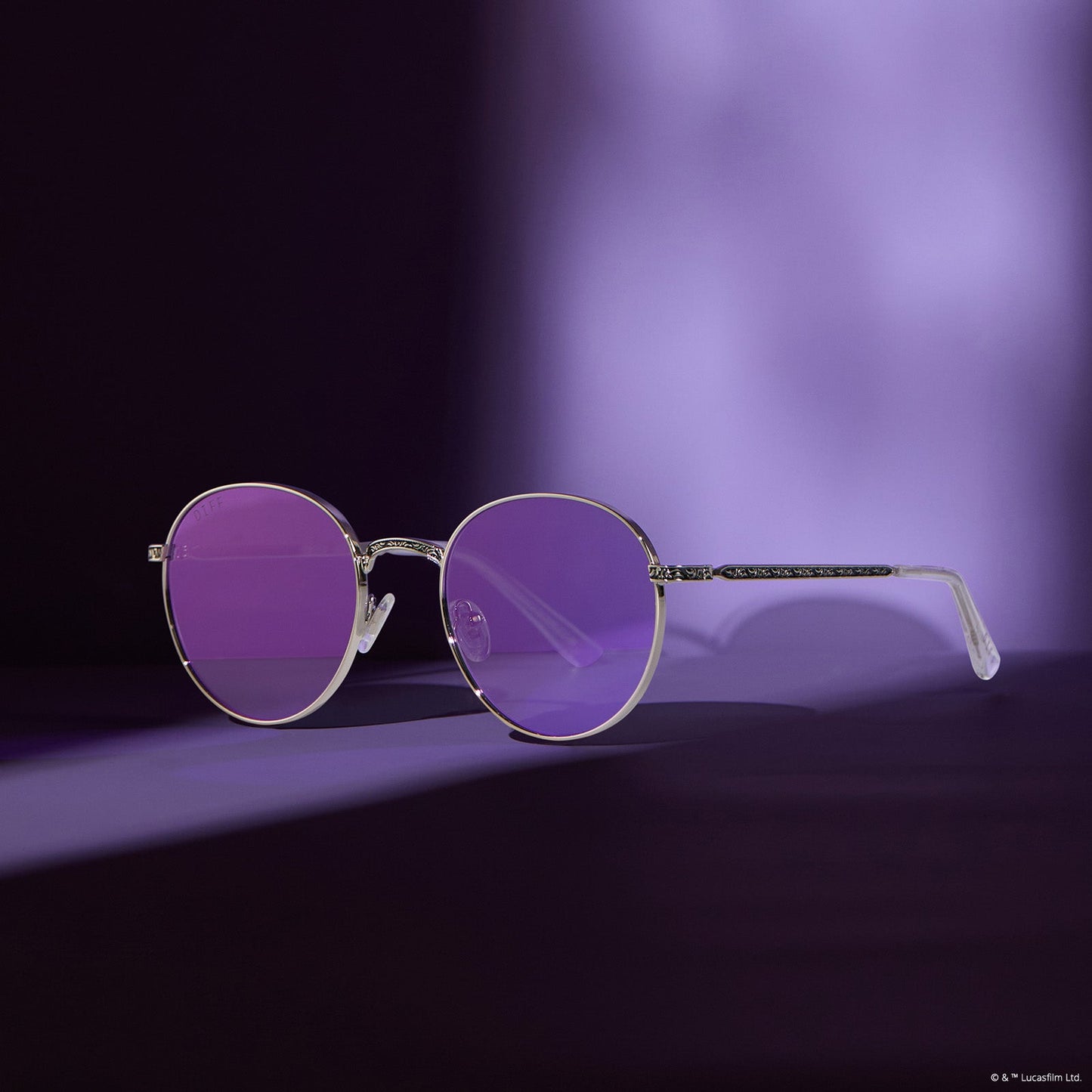 MACE WINDU™ - SPACE OXIDIZED STEEL + LIGHTSABER™️ PURPLE SUNGLASSES