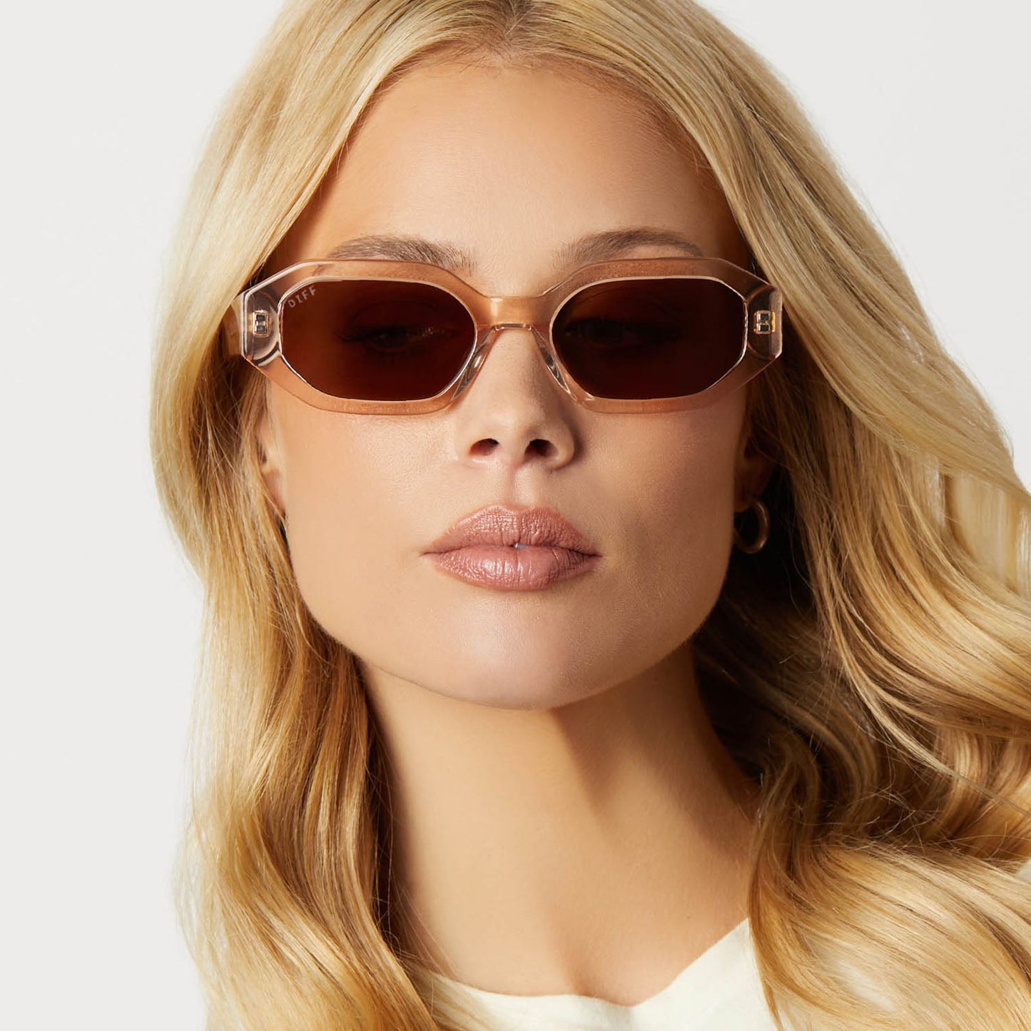 ALLEGRA - VINTAGE ROSE CRYSTAL + BROWN SUNGLASSES