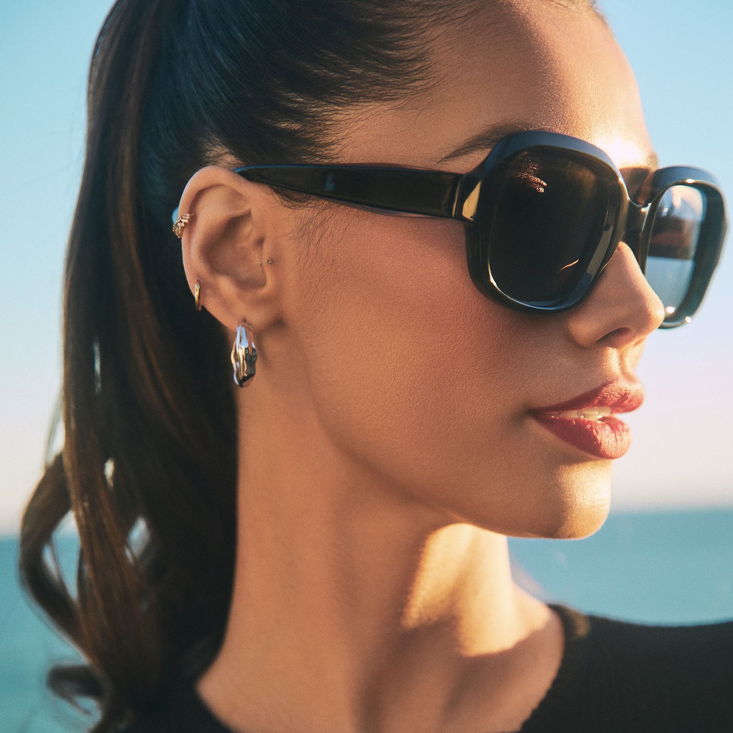 GISELE - BLACK + GREY + POLARIZED SUNGLASSES