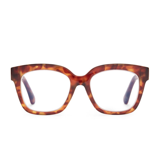 AVA - AMBER TORTOISE + BLUE LIGHT READERS