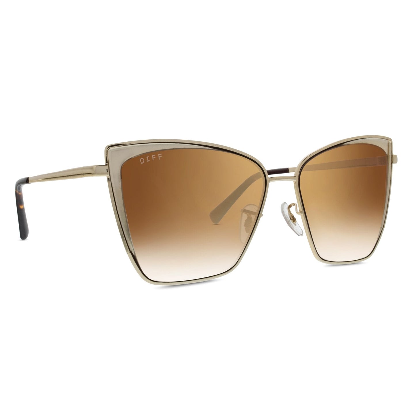 BECKY - GOLD + FLASH BROWN GRADIENT SUNGLASSES