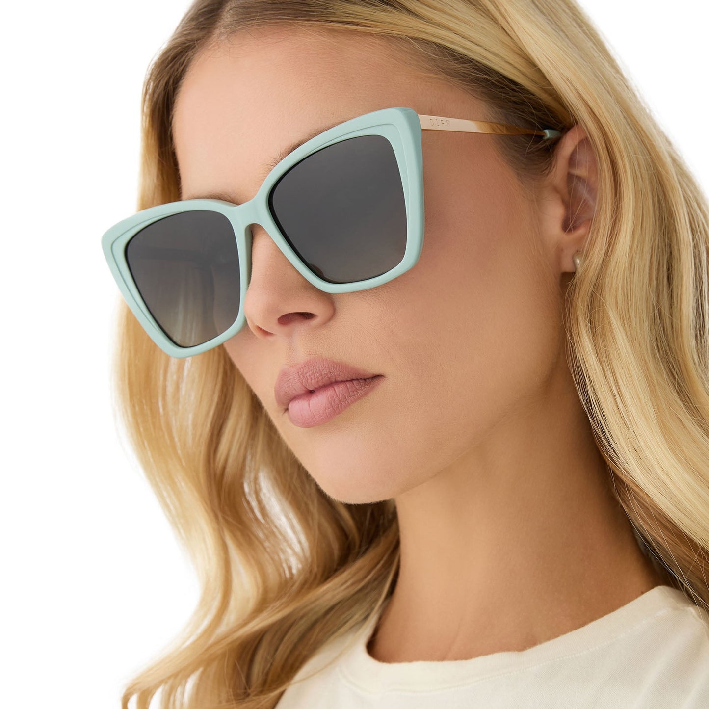 BECKY II - STEEL TEAL + GREY GRADIENT SUNGLASSES