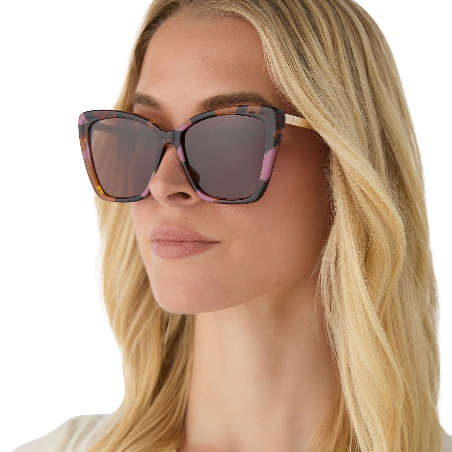 BECKY II - GOLD + TORINO TORTOISE TEMPLE TIPS + BROWN + POLARIZED SUNGLASSES