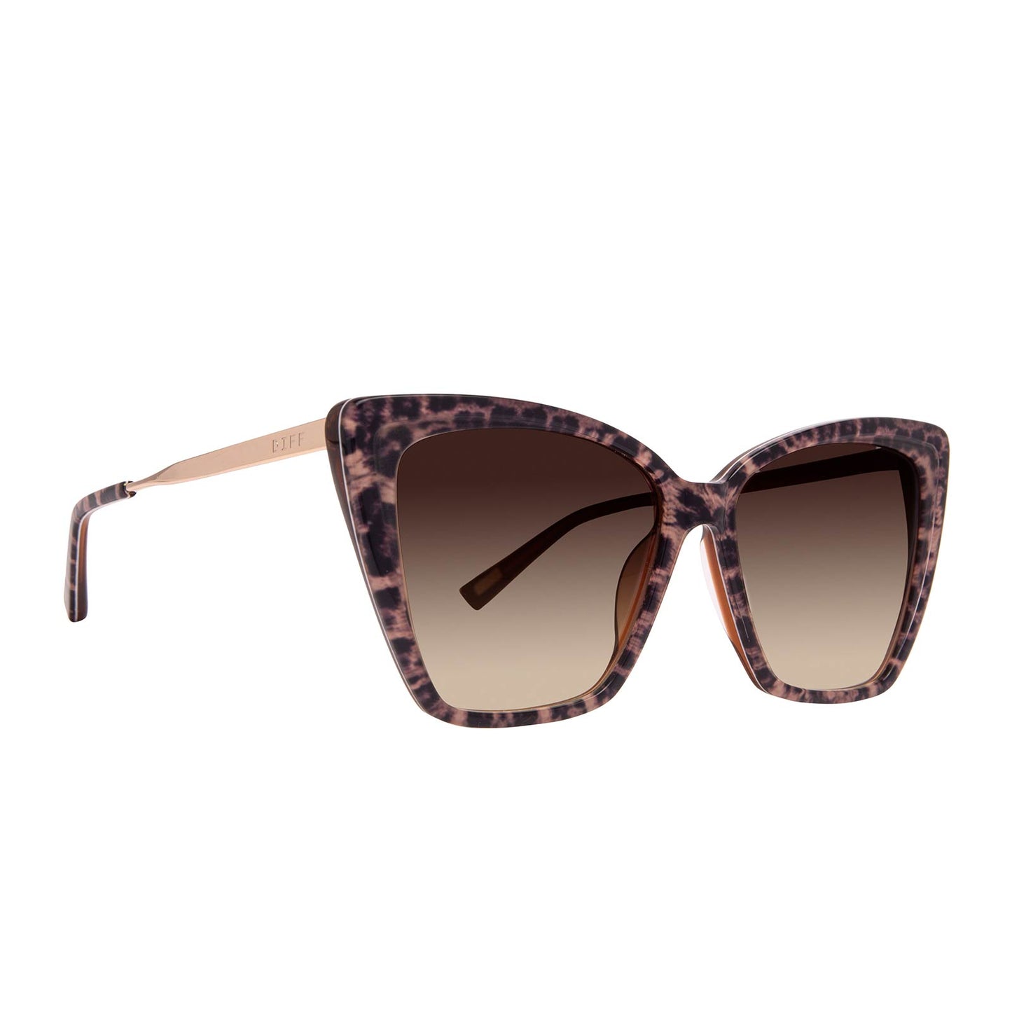 BECKY II - LEOPARD TORTOISE + BROWN GRADIENT SUNGLASSES