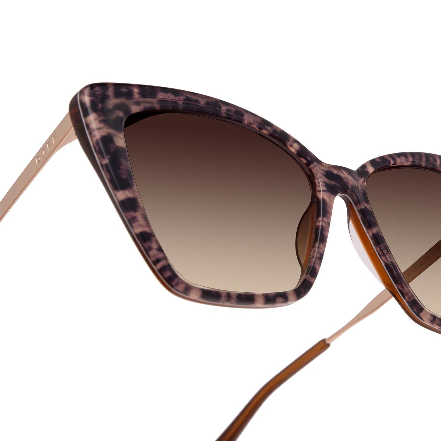 BECKY II - LEOPARD TORTOISE + BROWN GRADIENT SUNGLASSES