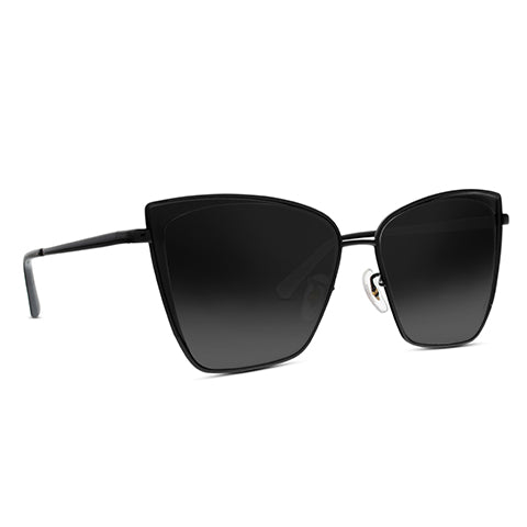 BECKY - BLACK + DARK SMOKE SUNGLASSES