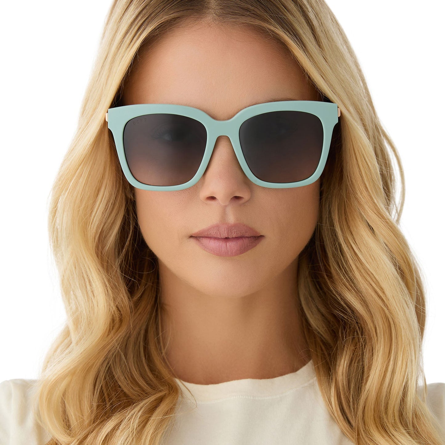 BELLA - STEEL TEAL + GREY GRADIENT SUNGLASSES