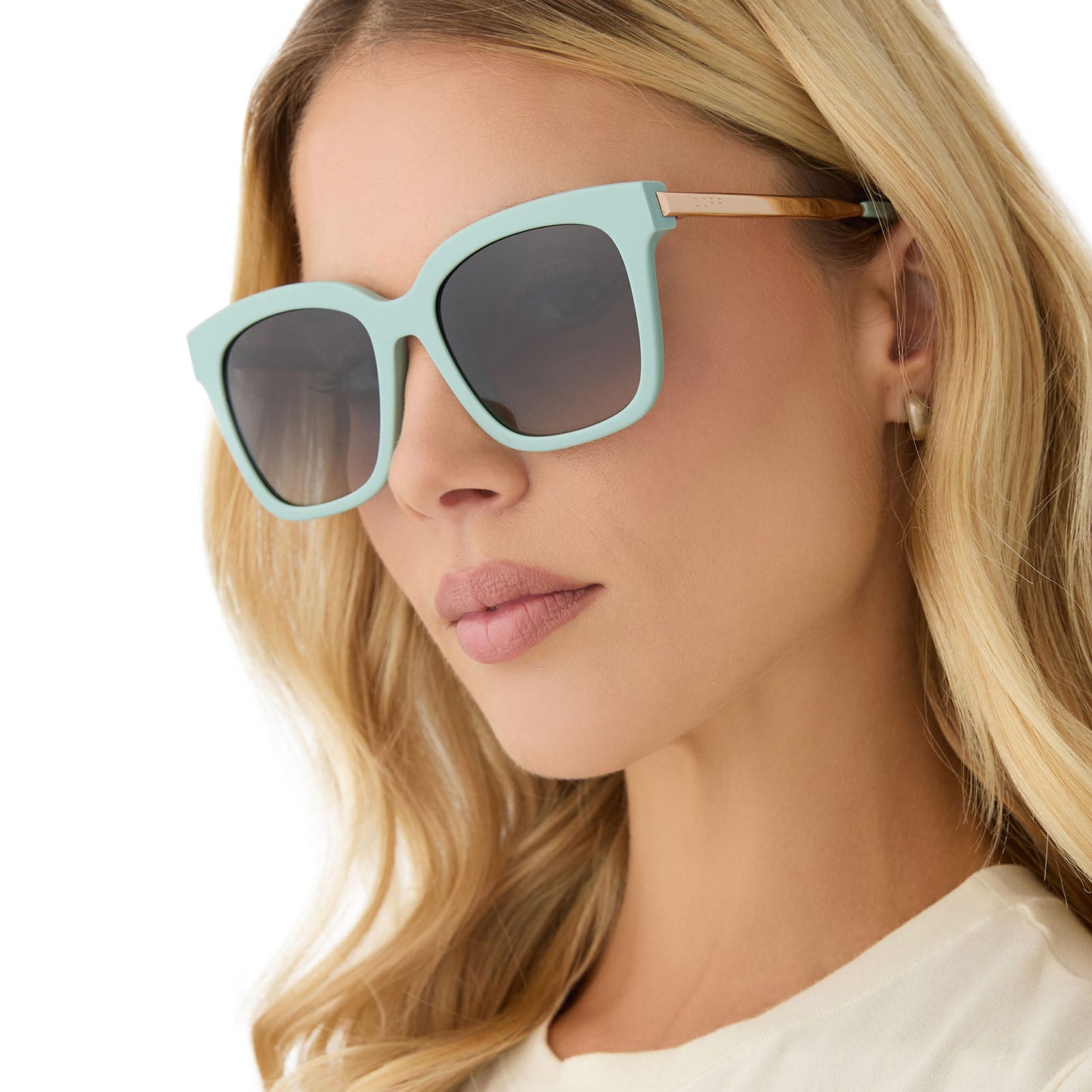 BELLA - STEEL TEAL + GREY GRADIENT SUNGLASSES