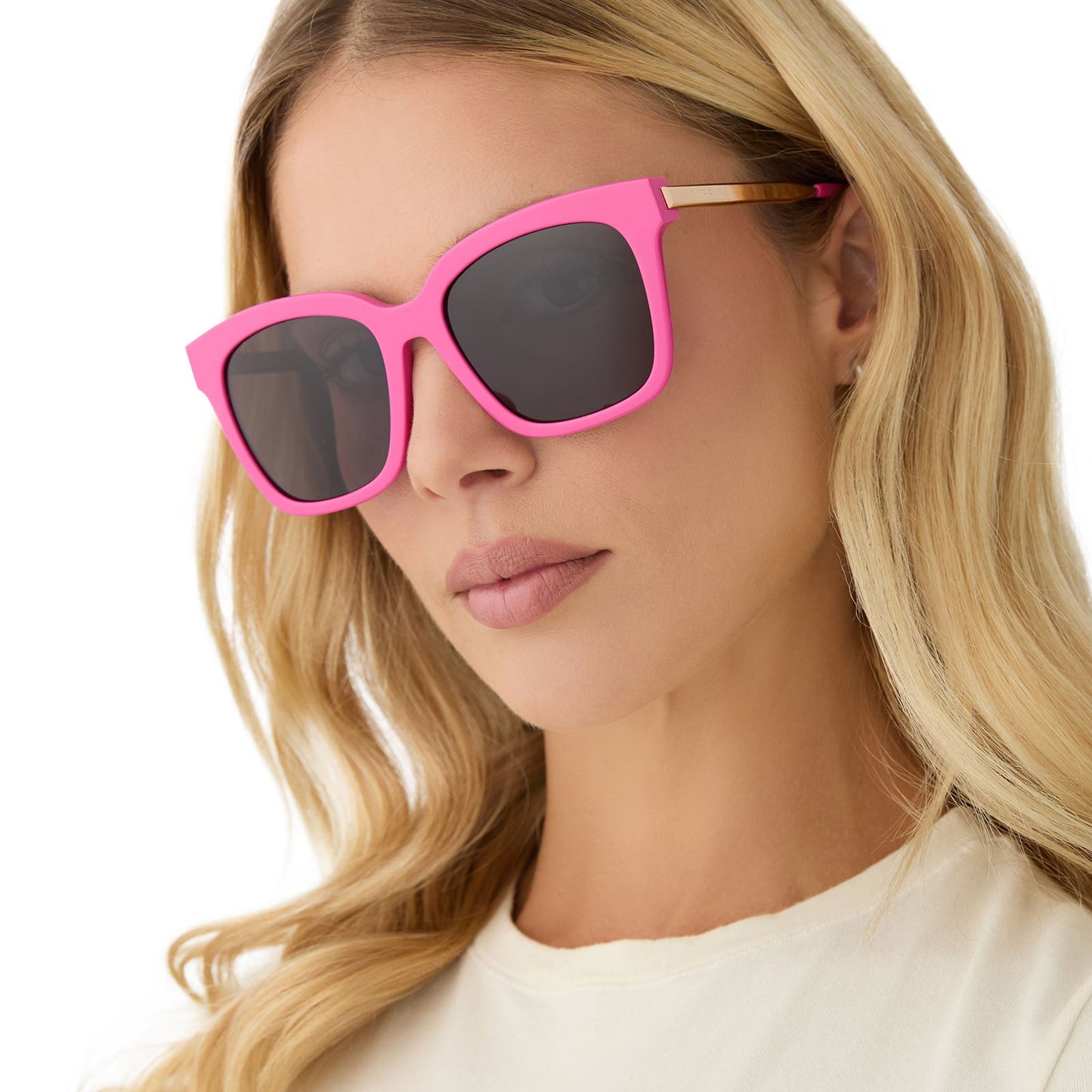 BELLA - BRIGHT PINK + GREY SUNGLASSES