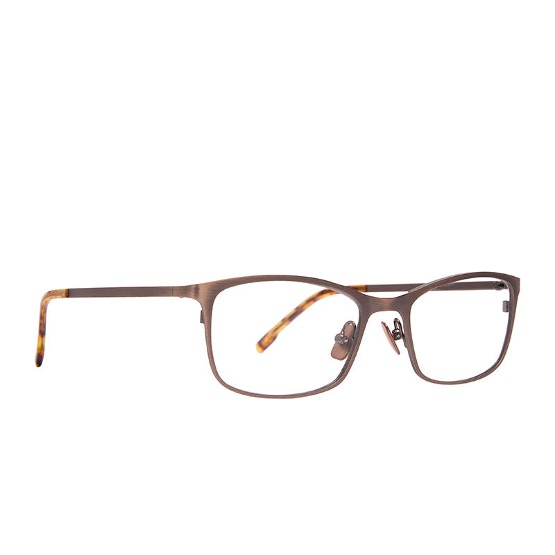 BERNIE - BRUSHED BROWN + PRESCRIPTION GLASSES