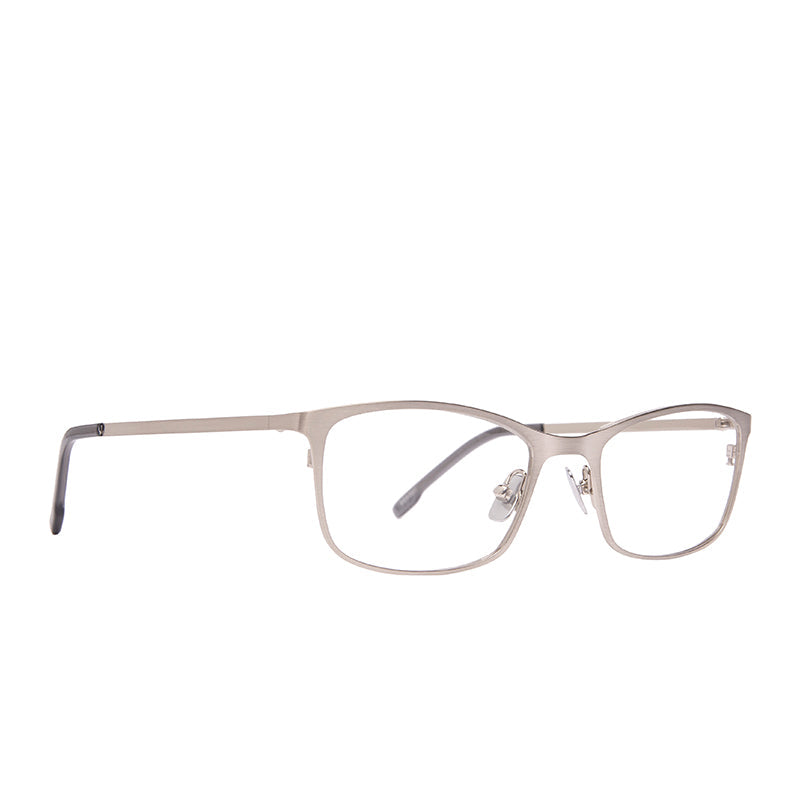 BERNIE - BRUSHED SILVER + PRESCRIPTION GLASSES