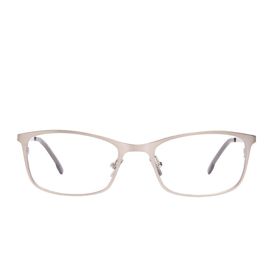 BERNIE - BRUSHED SILVER + PRESCRIPTION GLASSES