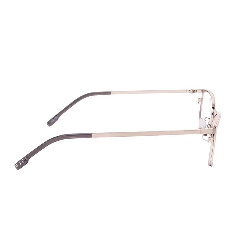 BERNIE - BRUSHED SILVER + PRESCRIPTION GLASSES