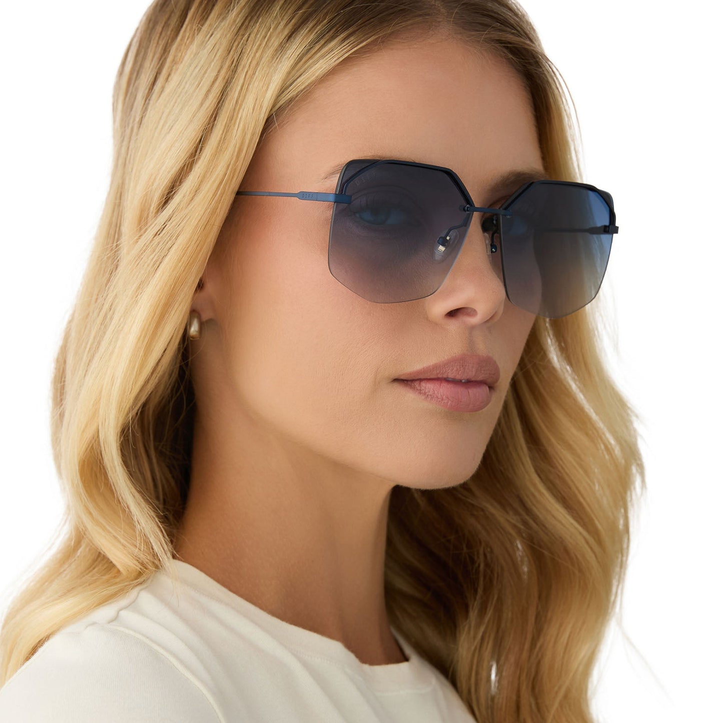 BREE - DEEP NAVY METAL + AEGEAN BLUE FLASH SUNGLASSES