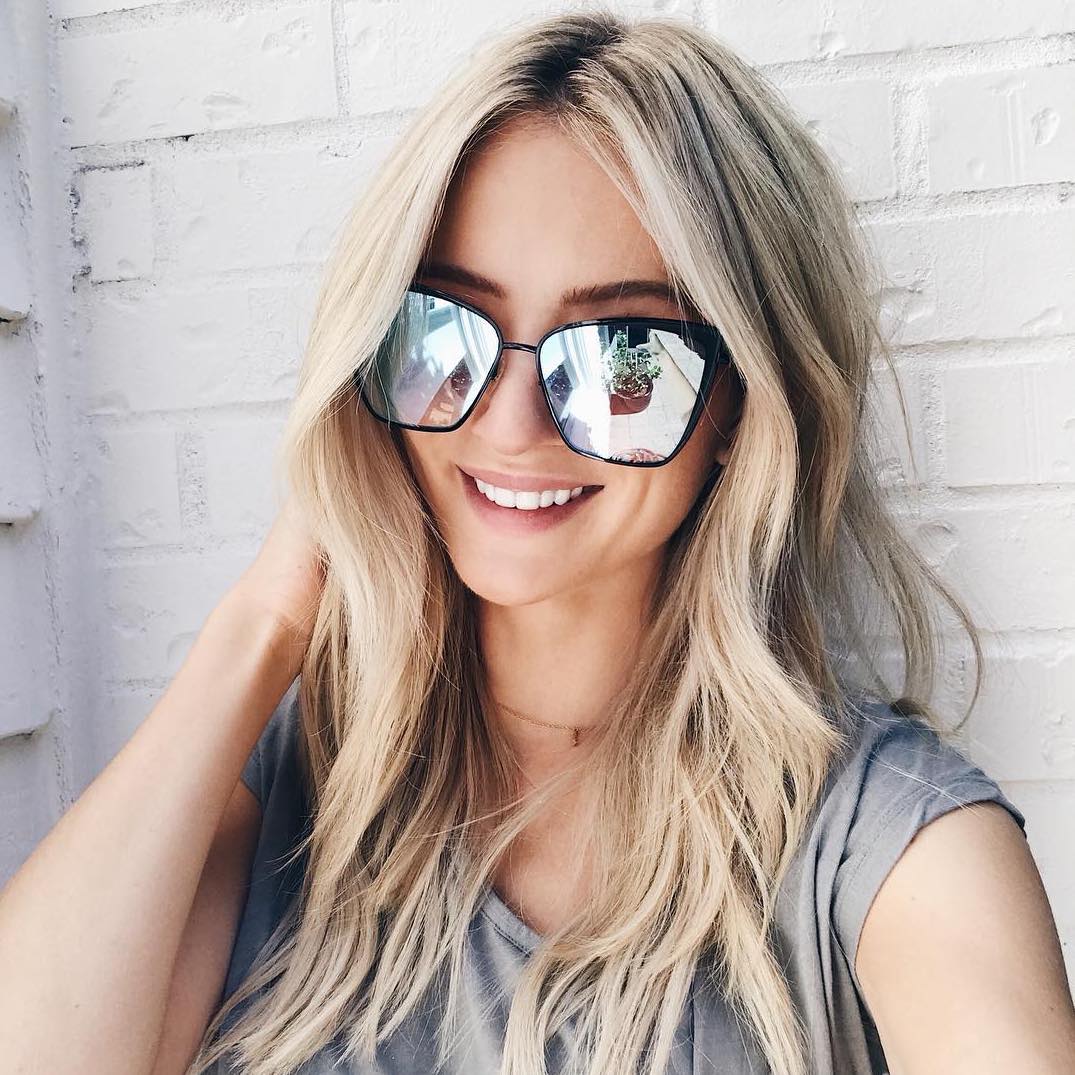 BECKY - BLACK + FLASH GREY GRADIENT SUNGLASSES