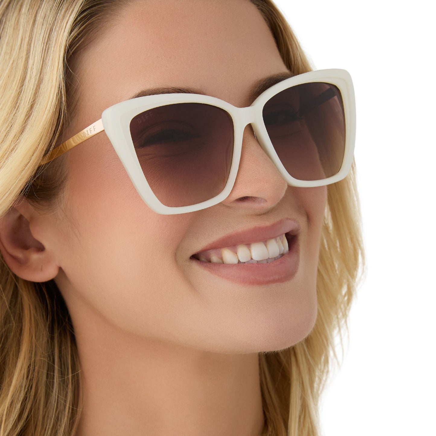 BECKY II - OPALINE + BROWN GRADIENT SUNGLASSES