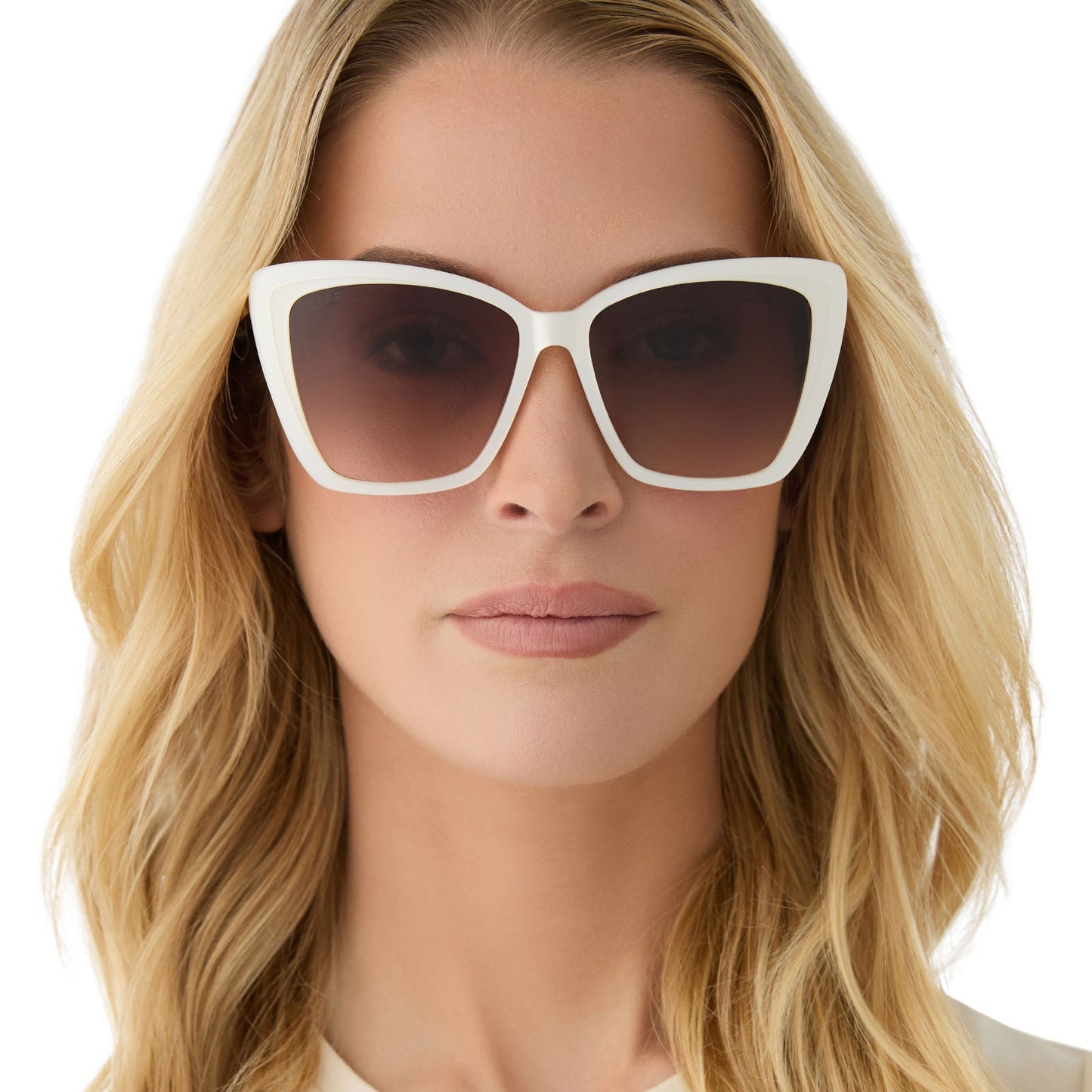 BECKY II - OPALINE + BROWN GRADIENT SUNGLASSES